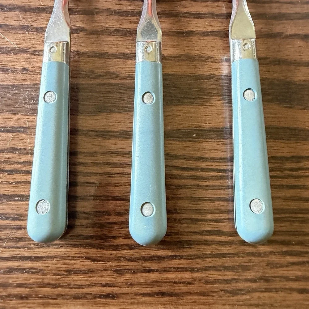 WF Washington Forge Mardi Gras Blue Stainless Steel Teaspoons Set Of 3
